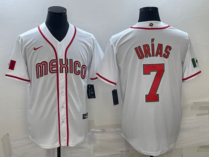 Men 2023 World Cub Mexico #7 Urias White Nike MLB Jersey26->more jerseys->MLB Jersey